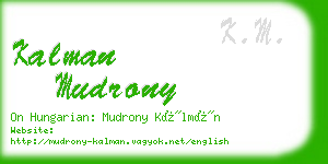 kalman mudrony business card